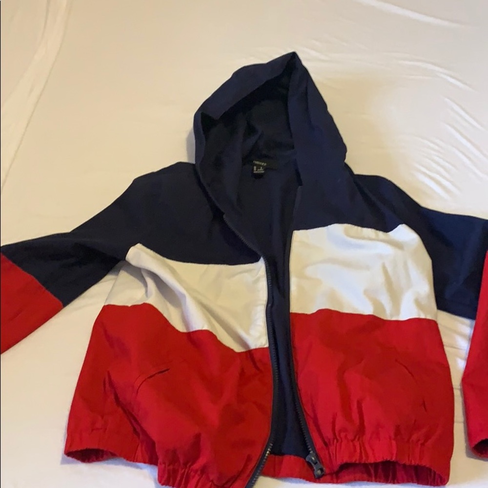 Blue,white,and red jacket